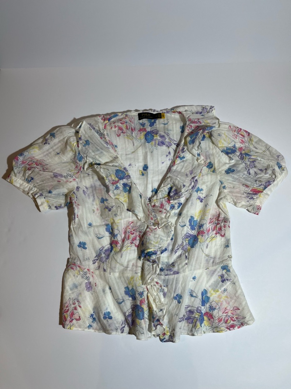 Polo Ralph Lauren Ryle Floral Print Ruffle Trim Blouse